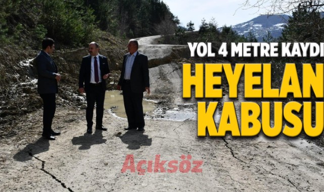 Yol 4 metre kaydı!.. Kastamonu’da heyelan kabusu