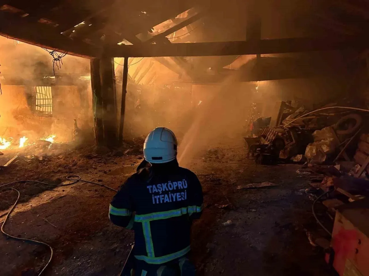 Kastamonu'da yangın; alev alev yandı!;